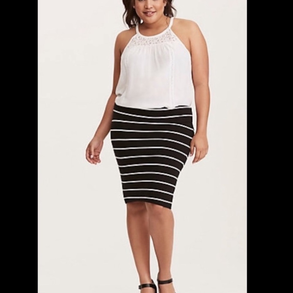 Torrid striped fold over skirt